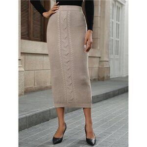 Elegant Tan Maxi Skirt